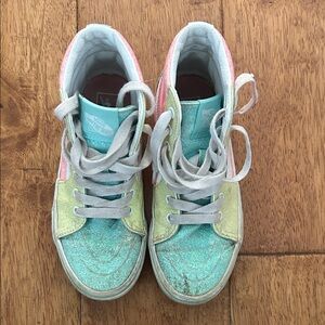 Vans Kids Glitter High-Tops - Mint, pink and Yellow
